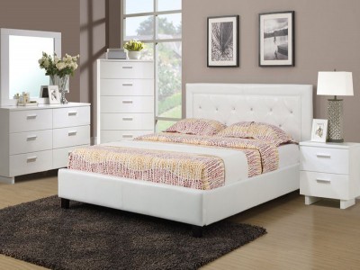 Skylar White Platform Full Size Bedroom, White Full Size Bed And Dresser Set