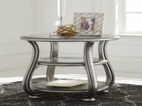 CORALAYNE ROUND GLASS END TABLE
