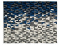 CONTEMPORARY TRIANGLES IN BLACK, BLUE, GRAY AND WHITE RUG 2 SIZES