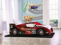 DUSTRACK TWIN HIGH GLOSS RED RACE CAR BED
