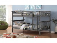BRUSHED GRAY TWIN OVER TWIN BUNK BED
