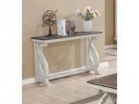 CLEMENTINE ANTIQUE WHITE AND BROWN 50 INCH SOFA TABLE