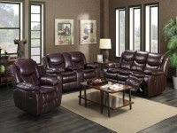 EMERSON LEATHER GEL RELINING SOFA WITH DROP DOWN TABLE AND RECLINING LOVE SEAT WITH CONSOLE WITH USB