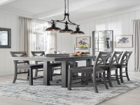 MYSHANNA COUNTER HEIGHT TWO TONE GRAY DINING SET WITH 6 CHAIRS