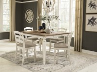 REALYN SQUARE 54 INCH COUNTER HEIGHT DINING SET WITH 4 CHAIRS