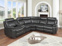 TEXAS STAR 3 PIECE BROWN OR GRAY LEATHER GEL RECLINING SECTIONAL
