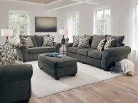 MADE IN THE USA! MADDIE GRAY OVER SIZED SOFA AND LOVE SEAT SET WITH ROLLED ARMS