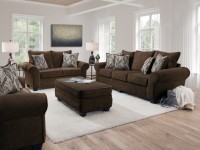MADE IN THE USA! MADDIE BROWN OVER SIZED SOFA AND LOVE SEAT SET WITH ROLLED ARMS