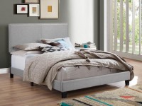 ERIN GRAY FABRIC BED WITH NAIL HEAD TRIM