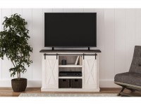 DORRINSON TWO TONE 54 INCH TV STAND WITH SLIDING BARN DOORS SIGNATURE DESIGN BY ASHLEY