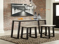 WAYLOWE 3 PIECE NATURAL / BLACK CASUAL CONTEMPORARY COUNTER HEIGHT TABLE WITH 2 STOOLS