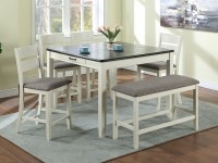 THE DAKOTA COUNTER HEIGHT ANTIQUE 5 PIECE DINING SET WITH DRAWER